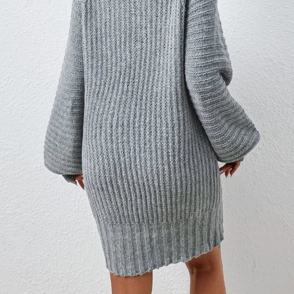 Grey Womens Sweater Dress - Picture 5 of 6